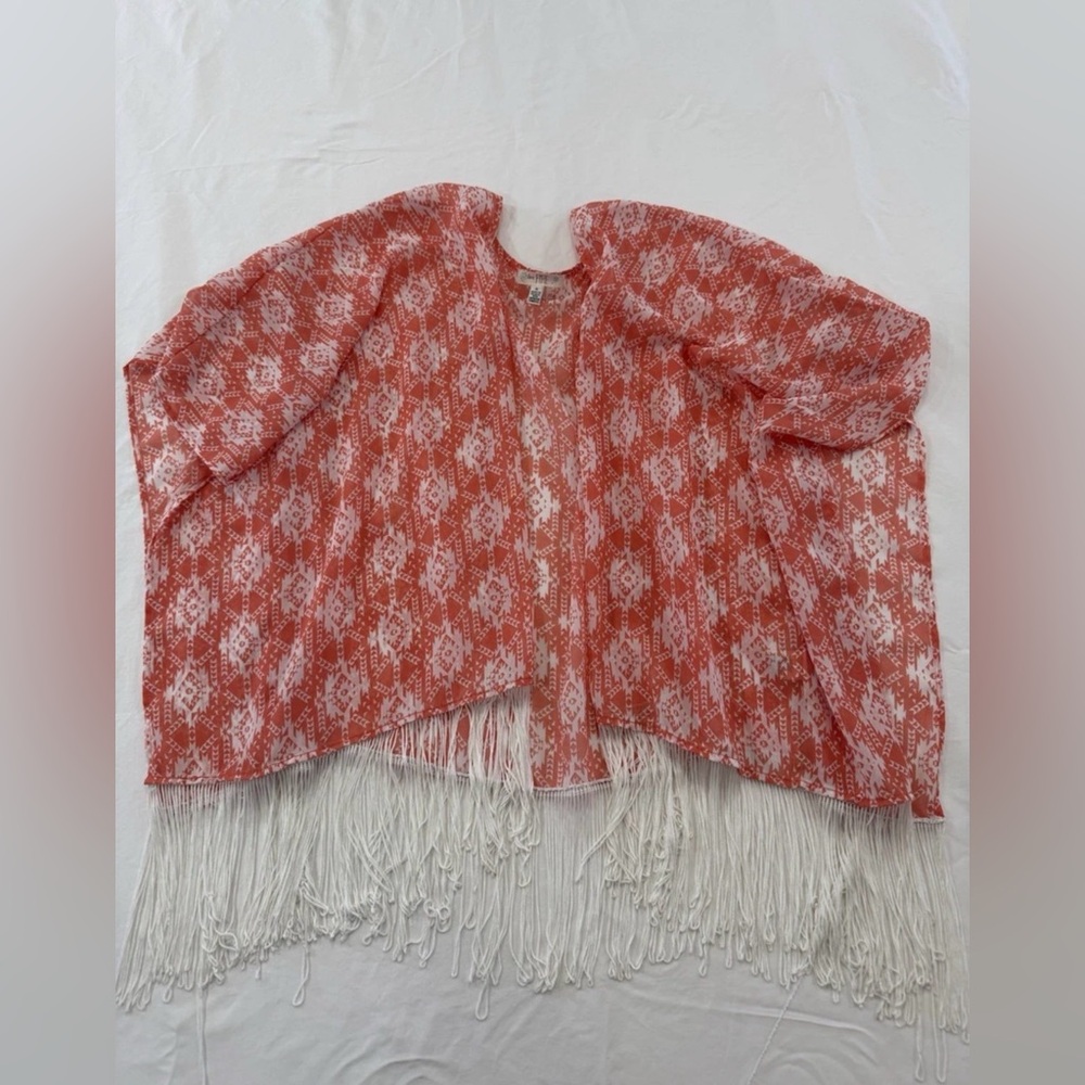 Love Fire Women’s Boho Kimono With Fringe At The Bottom Plus Size M